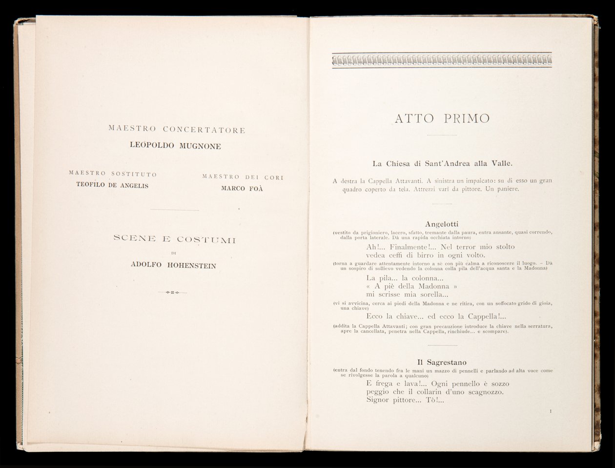 Libretto della Tosca door Giacomo Puccini, Edition Ricordi, Italië door Italian School