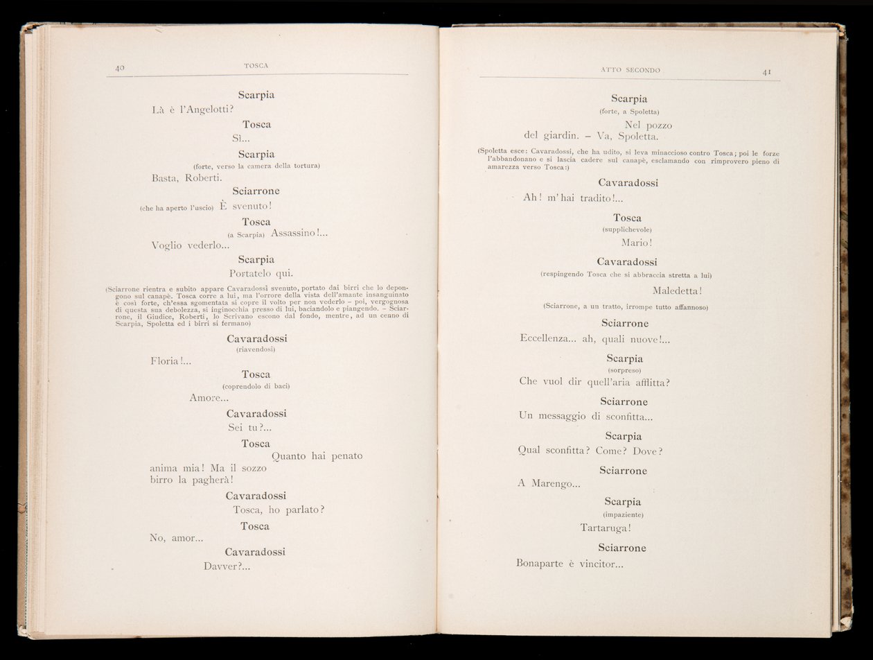 Libretto della Tosca door Giacomo Puccini, Edition Ricordi, Italië door Italian School