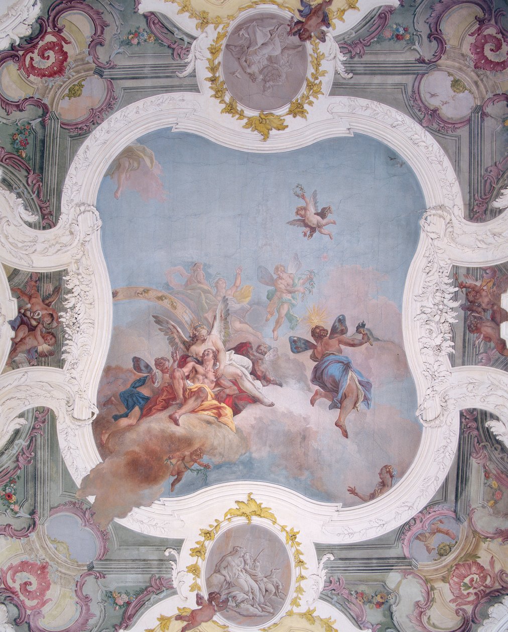 Mythologische scène met de dierenriem door Italian School
