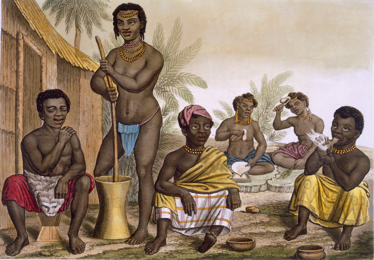 Inboorlingen van de Muchicongo Stam, Bij Luanda, Congo, Vol II, ca. 1820-1830 door Italian School