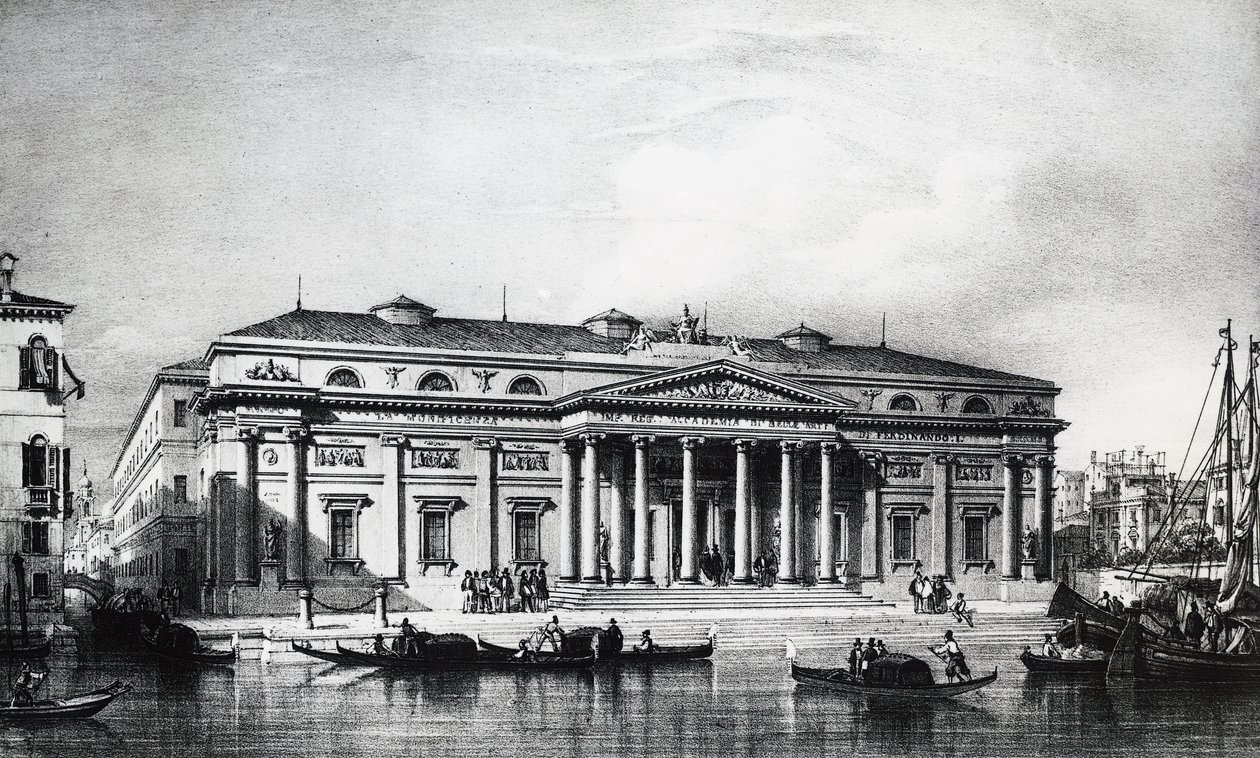 Negentiende-eeuws project voor de Academie voor Schone Kunsten van Venetië, gravure, Italië 19e eeuw door Italian School