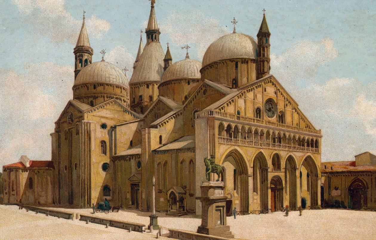 Padova / Padua: Kerk van de Heilige, Basiliek van St. Anthony (chromolitho) door Italian School