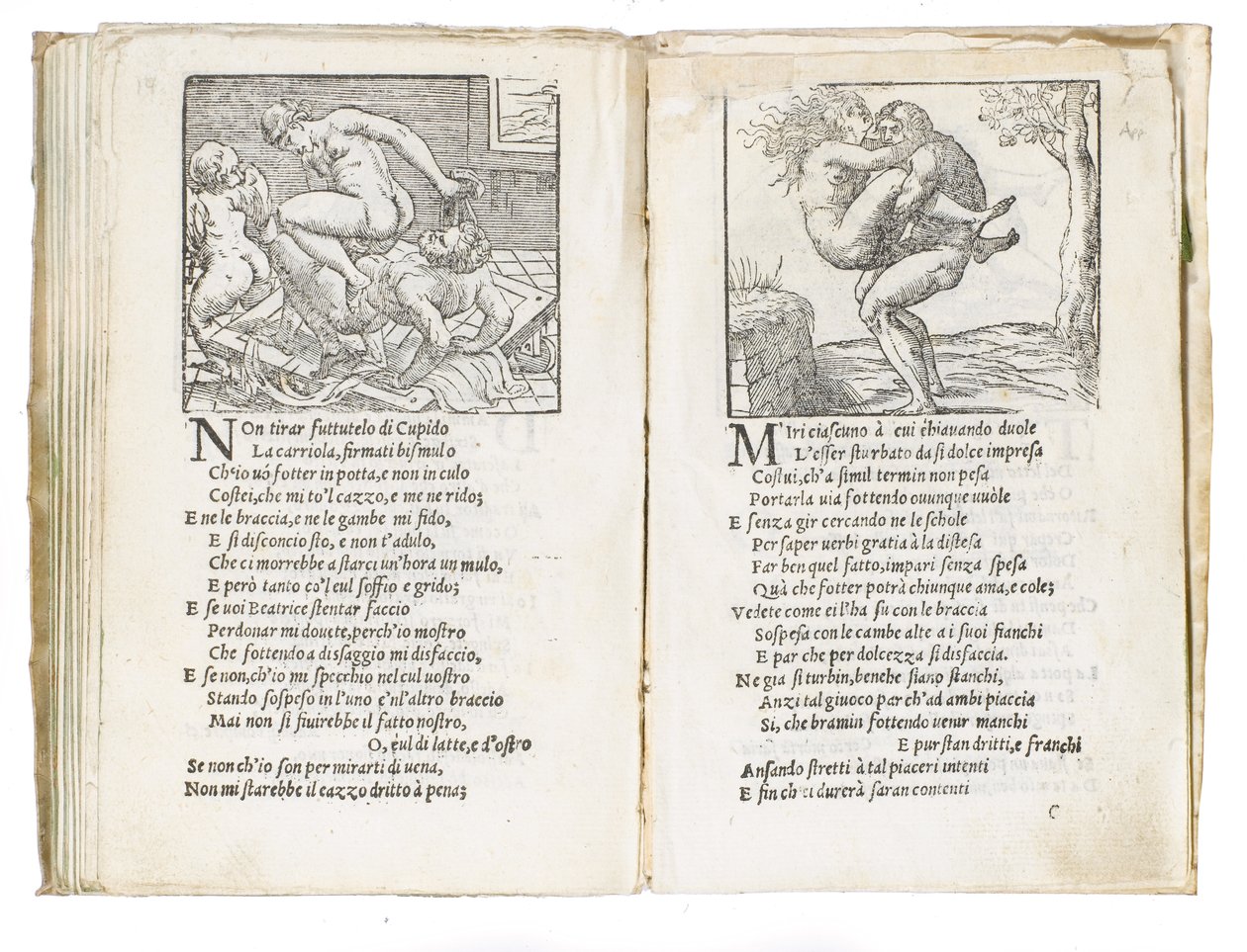 Pagina uit "Sonetti Lussuriosi" door Pietro Aretino, geïllustreerd door Giulio Romano en gegraveerd door Marcantonio Raimondi, gepubliceerd Venetië, ca. 1527 door Italian School