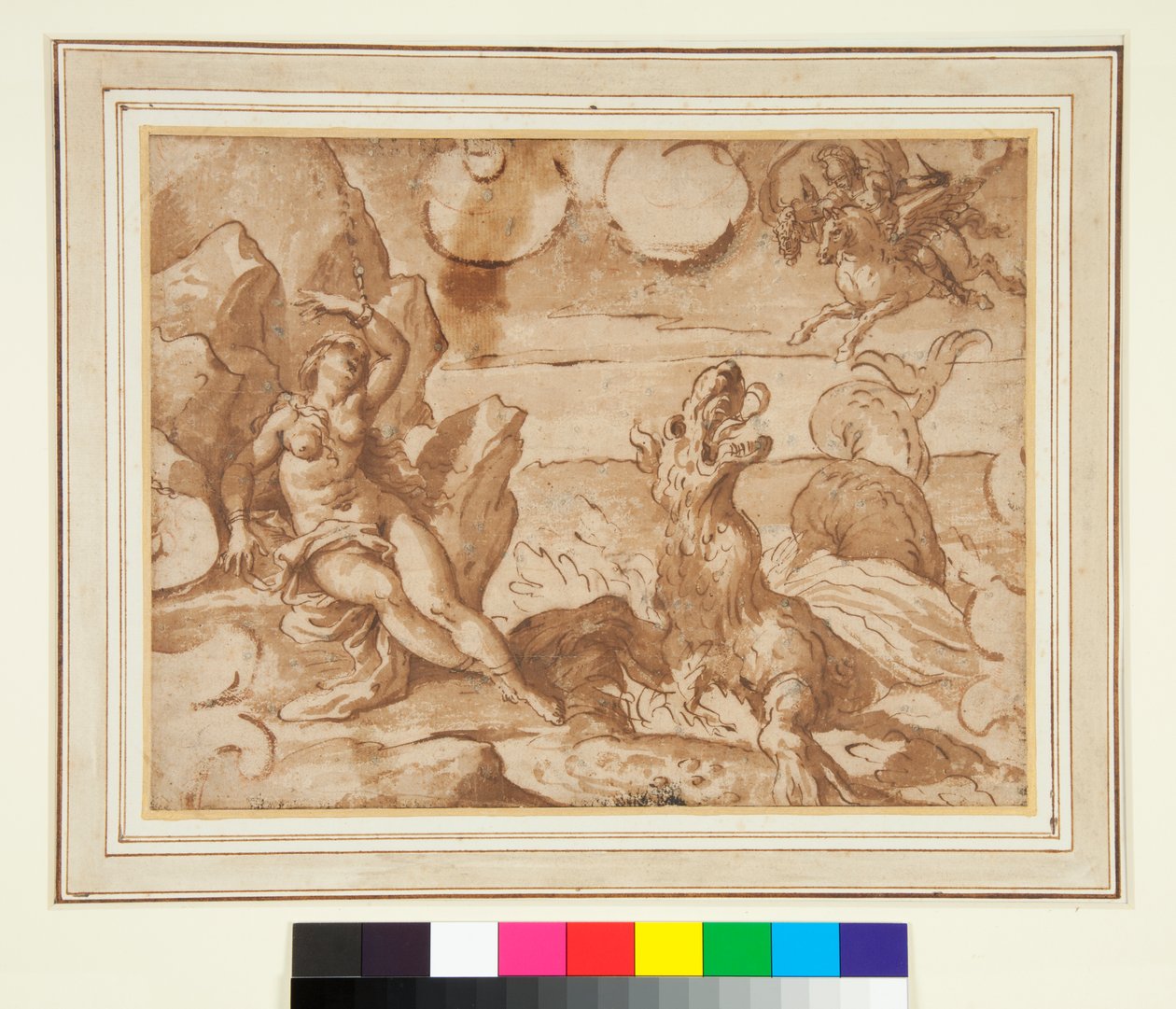 Perseus redt Andromeda door Italian School