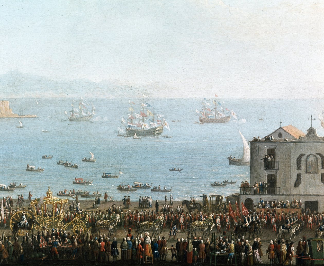 Piedigrotta-feest in Napels op 8 september (detail van de koninklijke processie) - Schilderij van het begin van de 19e eeuw - Museo Nazionale di San Martino Napels door Italian School