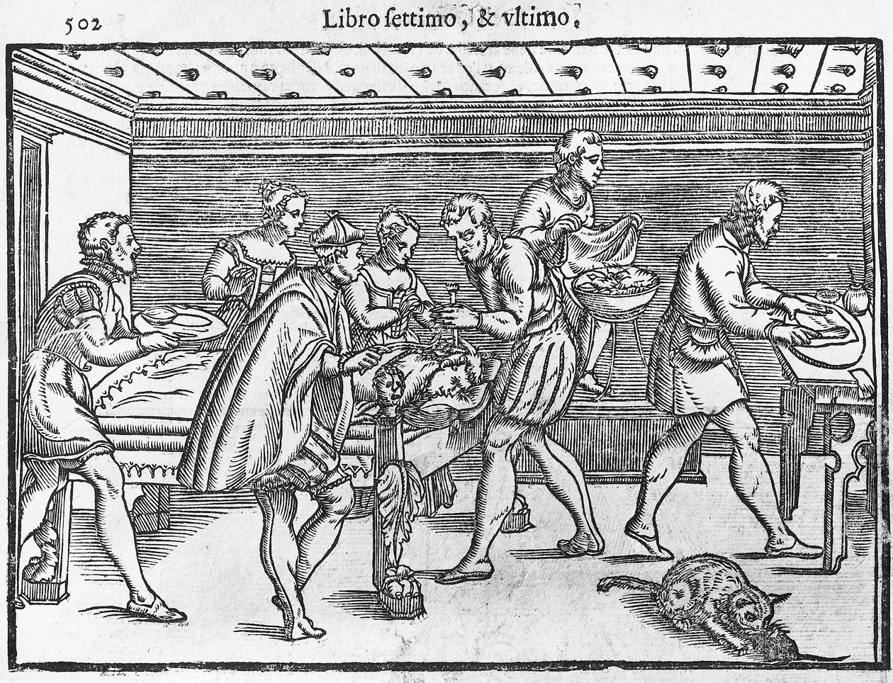Plaat die schedeltrepanatie toont door Italian School