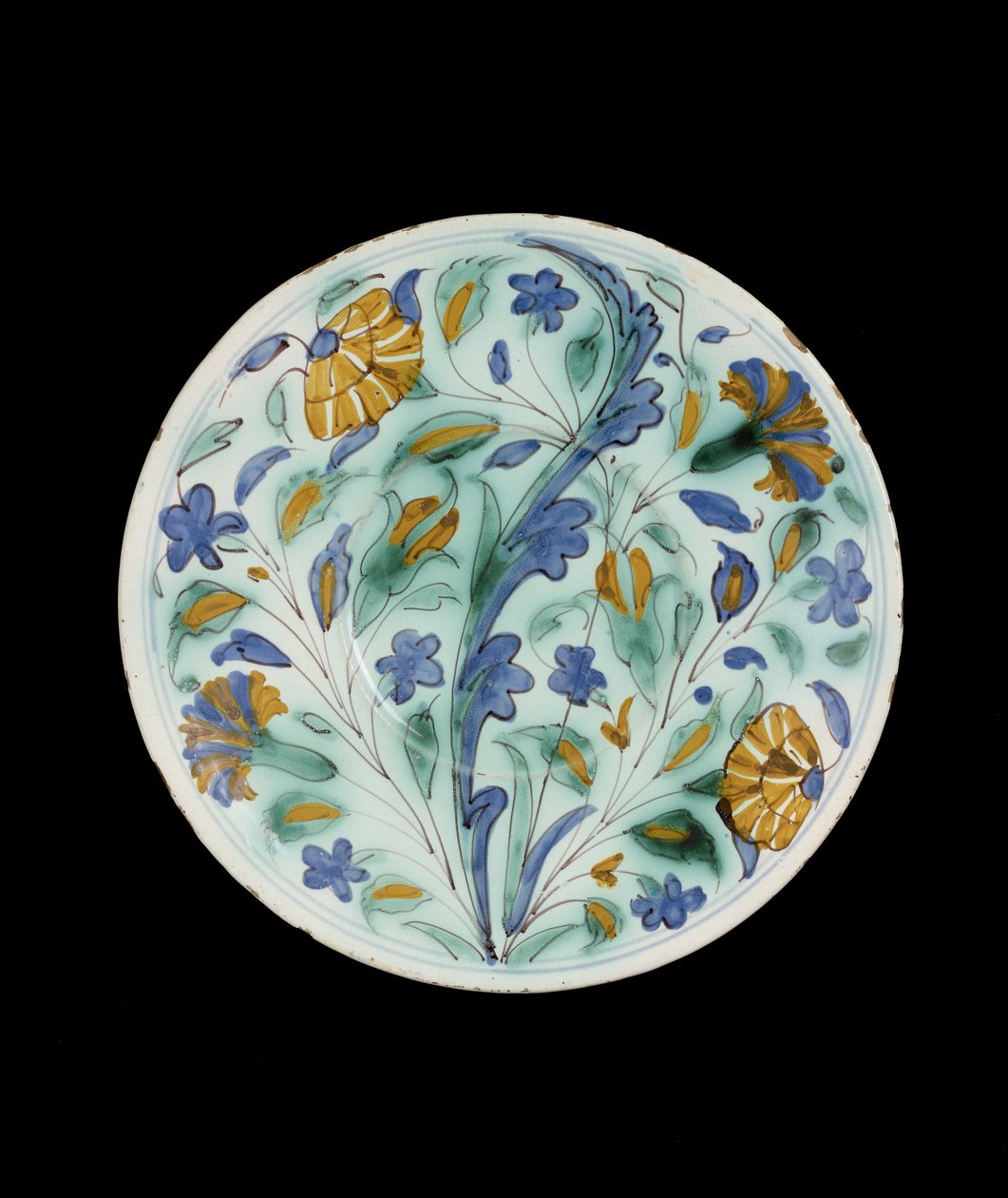Bord imiterend Turks (Iznik) aardewerk door Italian School