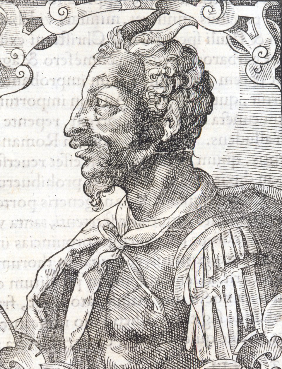 Portret van Attila uit het werk van Bernardino Corio 