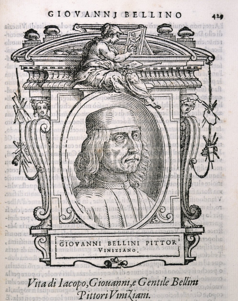 Portret van Giovanni Bellini (c.1431-1516) uit Vasaris Levens van de Kunstenaars, voor het eerst gepubliceerd in 1550 door Italian School