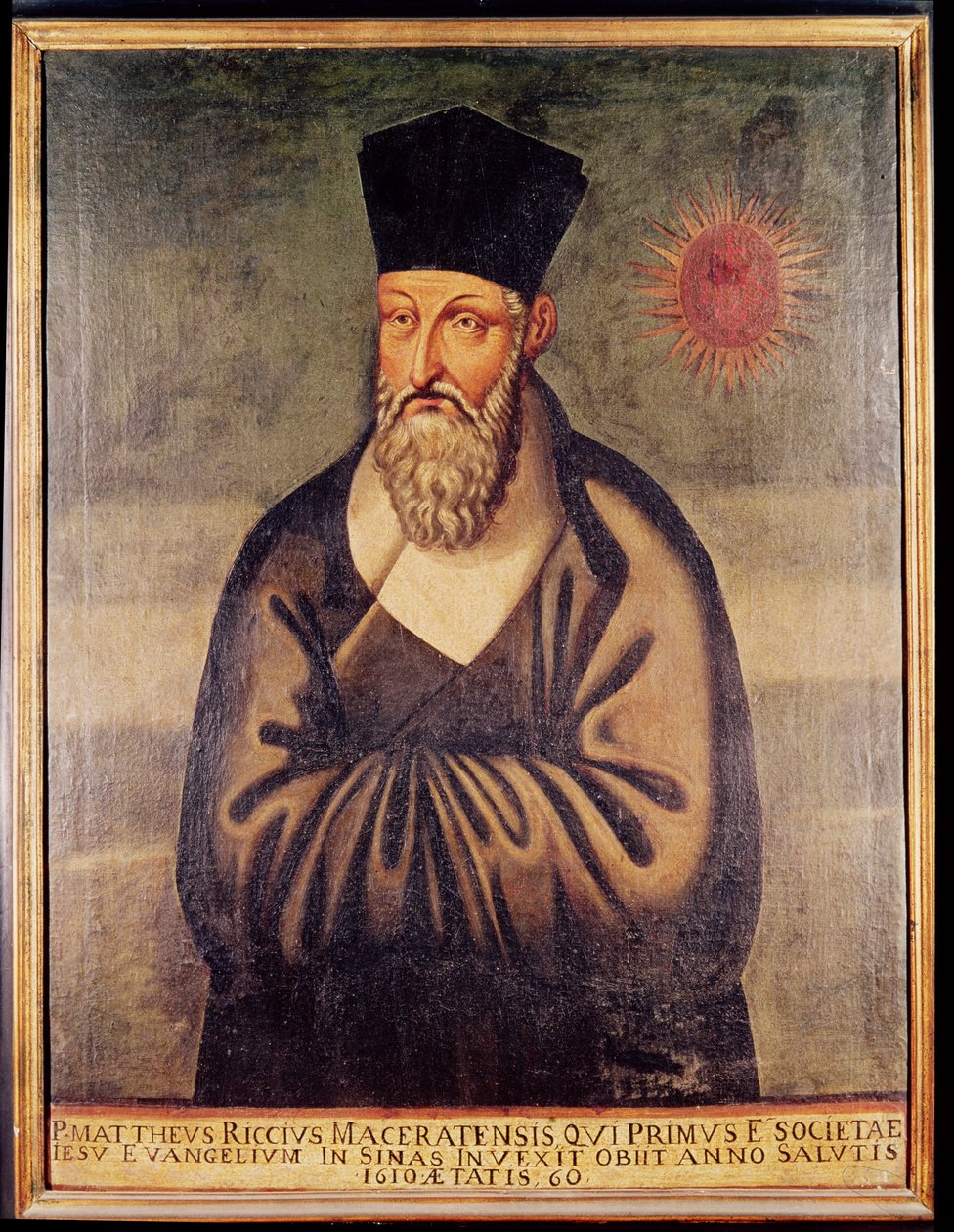 Portret van Matteo Ricci (1552-1610) Italiaanse missionaris, oprichter van de Jezuïetenmissie in China door Italian School