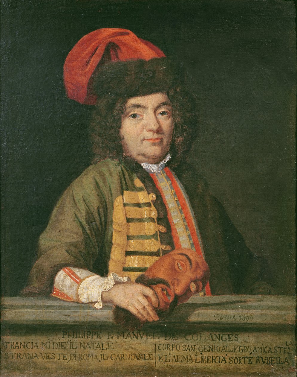 Portret van Philippe Emmanuel de Coulanges gekleed voor carnaval door Italian School