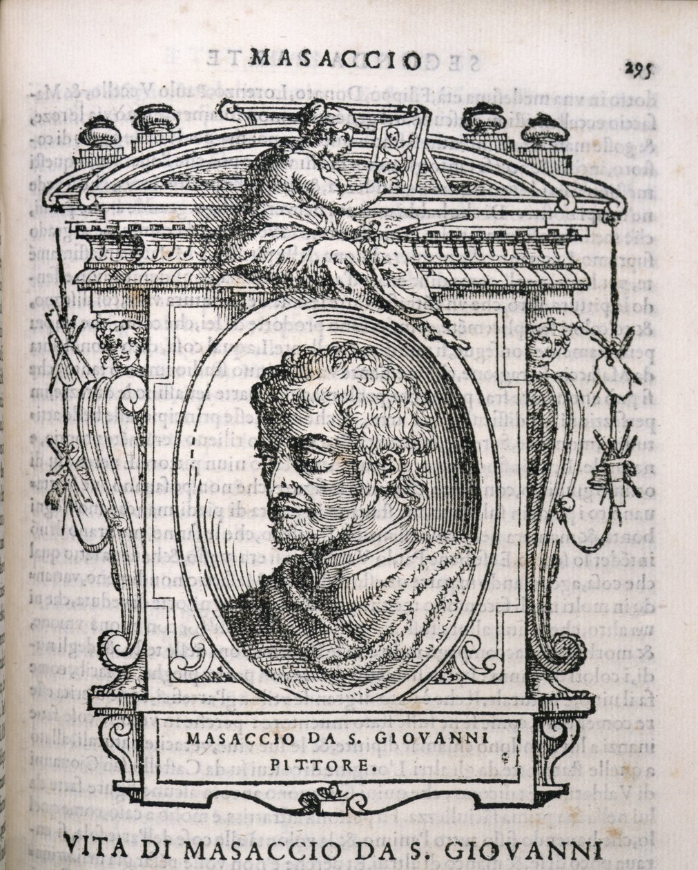 Portret van Tomaso Masaccio uit Vasaris Levens van de Kunstenaars, voor het eerst gepubliceerd in 1550 door Italian School
