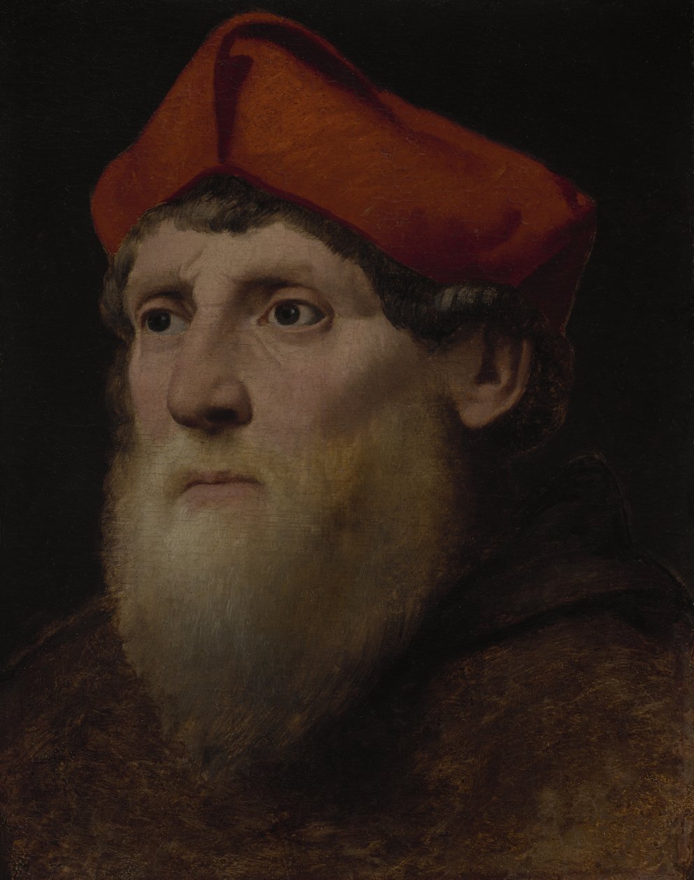 Portret van een Behaarde Prelaat door Italian School