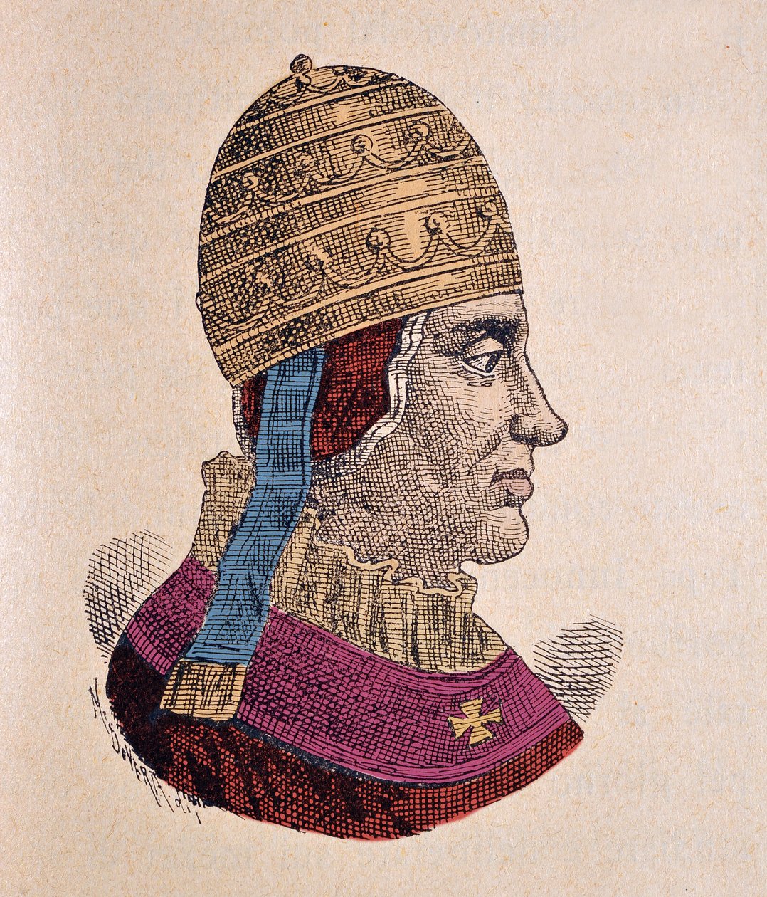 Portret van paus Bonifatius IX (1389-1404) door Italian School