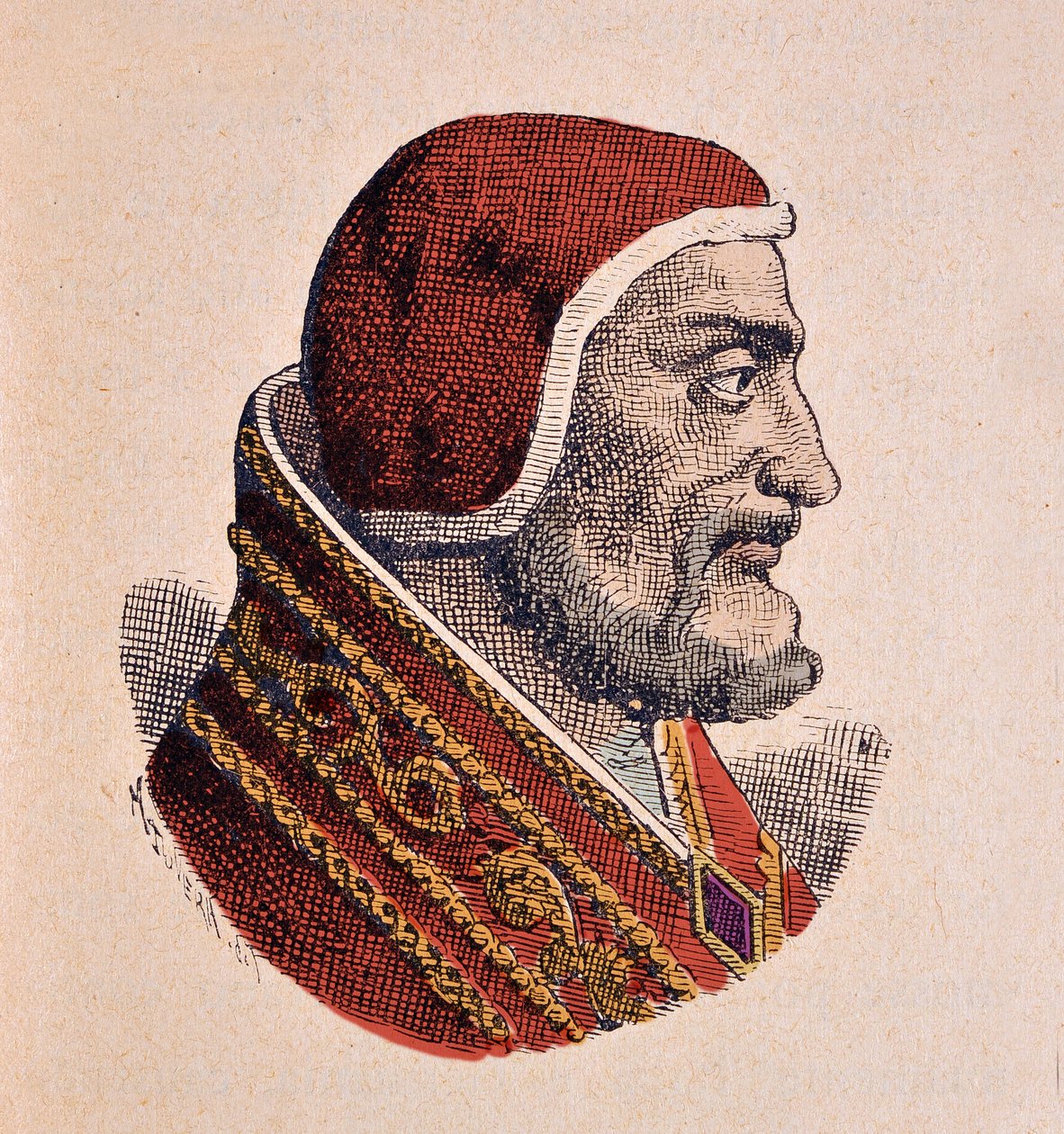 Portret van paus Johannes XXI (1276-1277) door Italian School