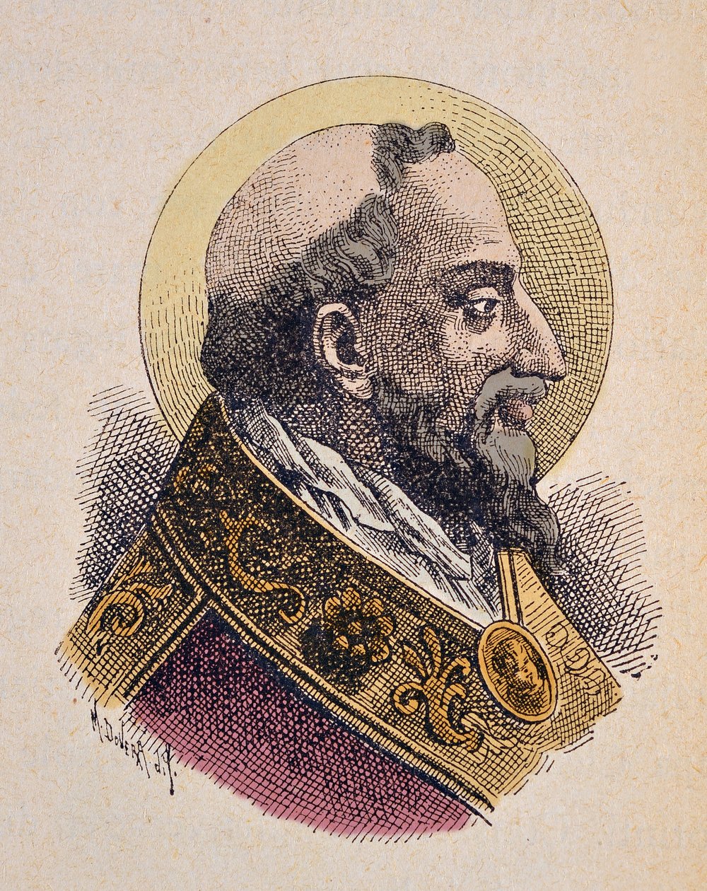 Portret van paus Clemens I (88-97) door Italian School
