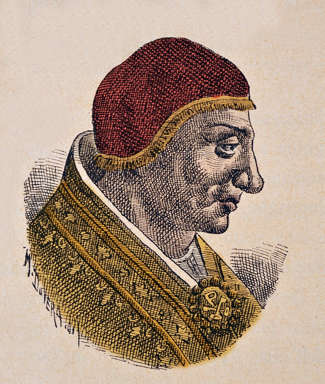 Portret van paus Sergius II door Italian School