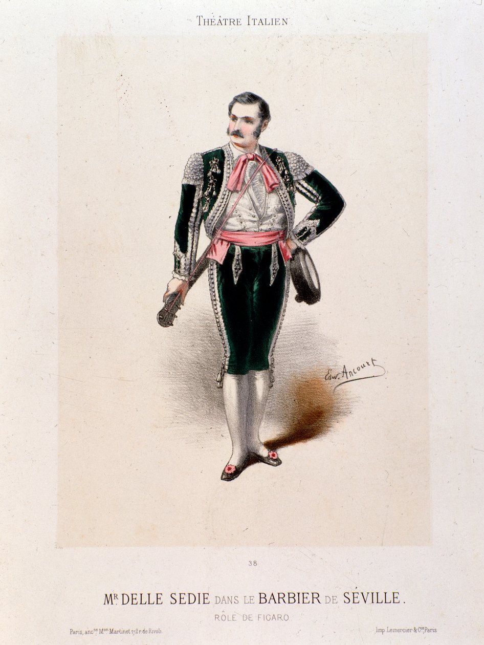 Portret van de zanger Enrico delle Sedie in de 