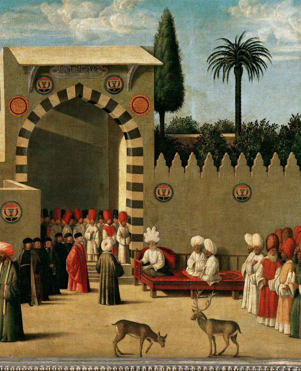Ontvangst van een Venetiaanse ambassade in een oosterse stad ... door Italian School