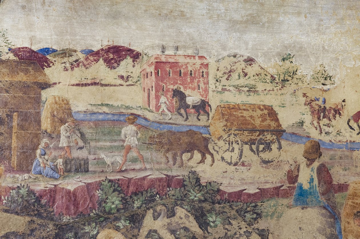 Rivier en landelijk leven, Levensscènes van het hof van Borso d