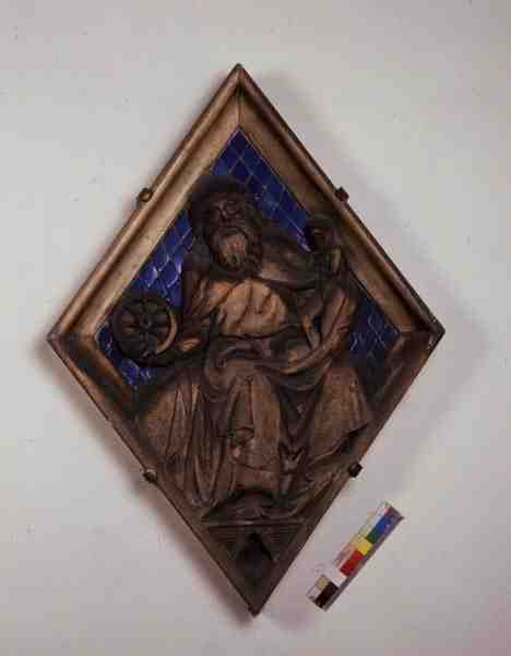 Saturnus, reliëftegel van de Campanile door Italian School
