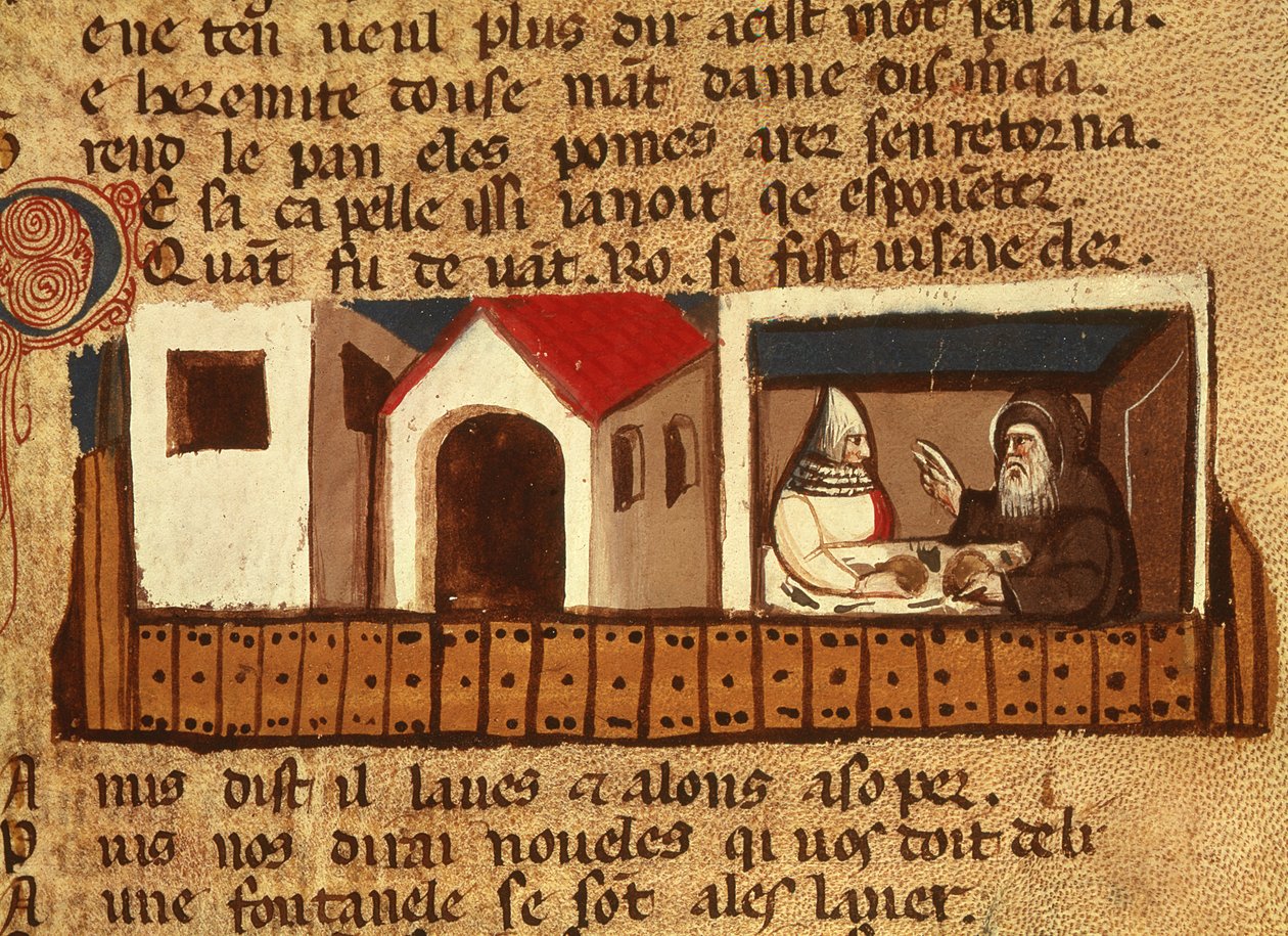 Asiel zoeken in een klooster, uit Codex Entree d