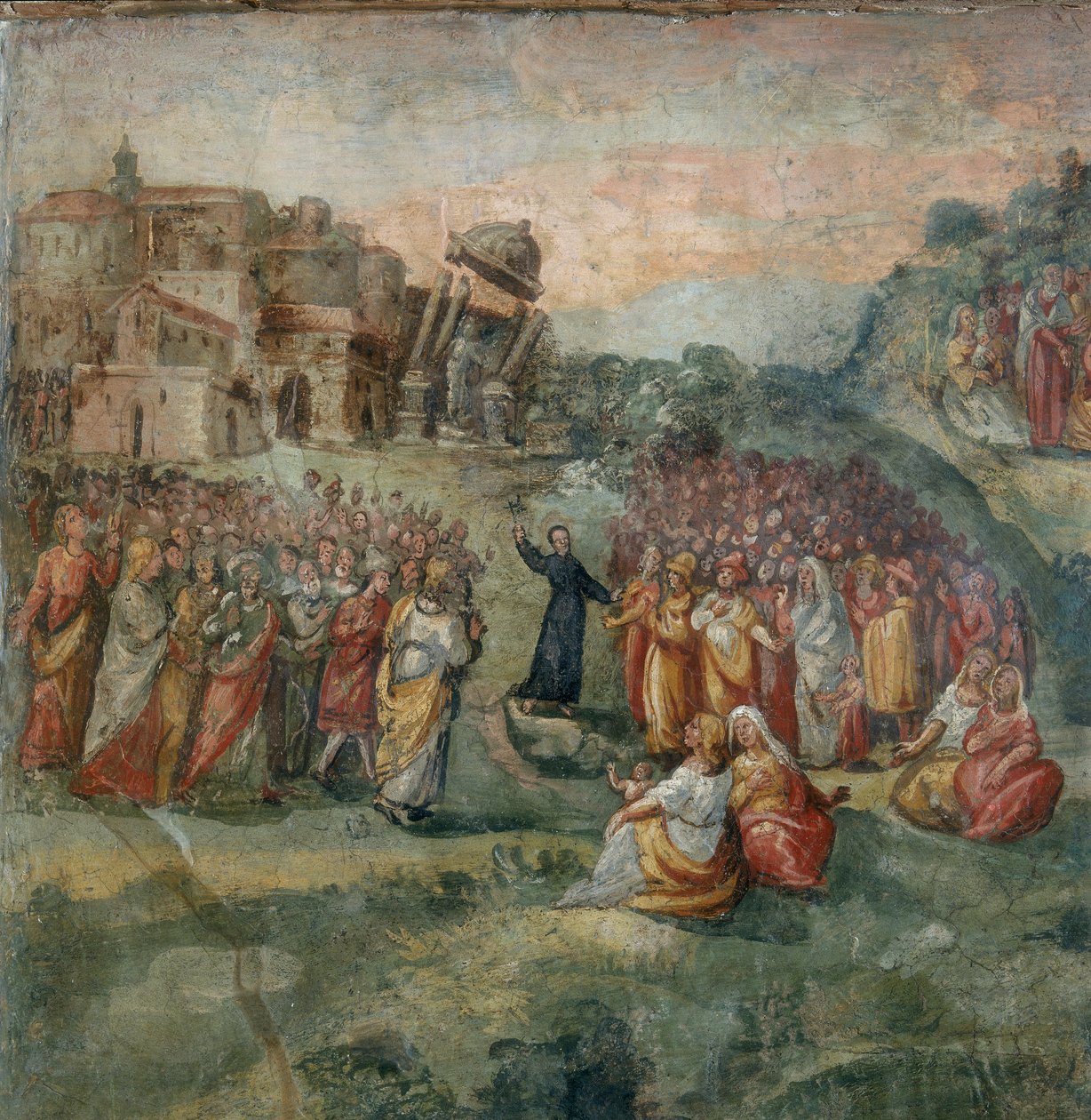 Preek van Sint Hippolytus (detail) door Italian School