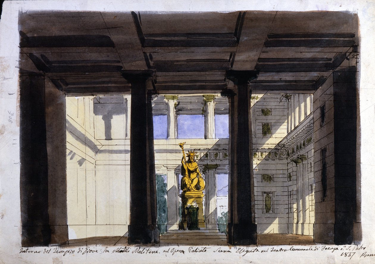 Decorontwerp voor "Poliuto", Teatro Comunale, Faenza, 1857 door Italian School