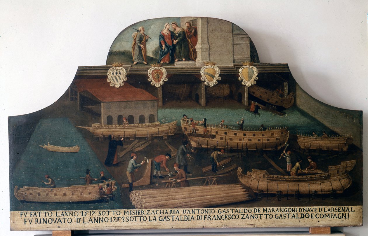 Scheepsbouw: boten gebouwd in 1517 en gerenoveerd in 1753 door Italian School