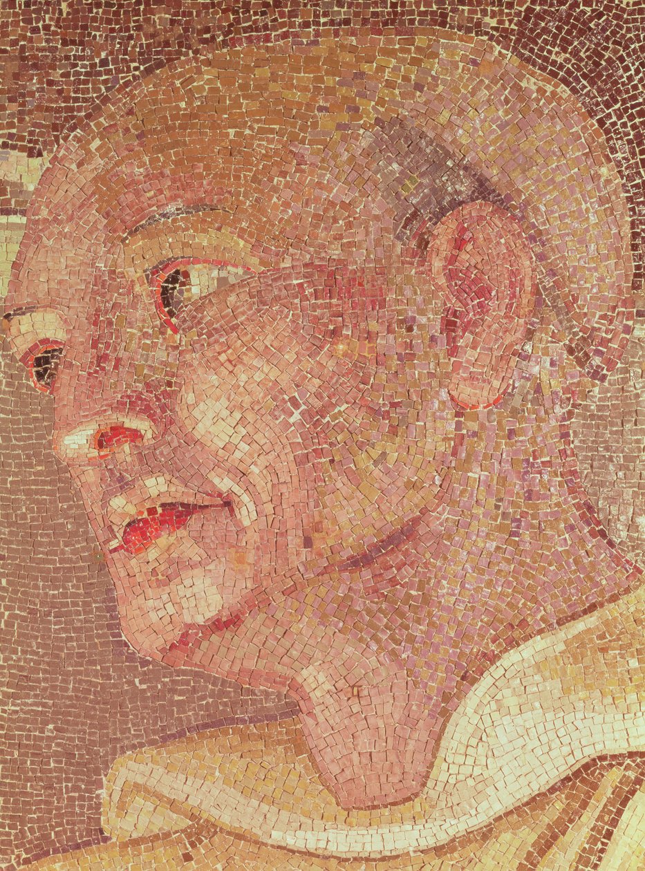St. Bernardus van Clairvaux (c.1090-1153) uit de crypte van St. Pieter (mozaïek) (detail) door Italian School