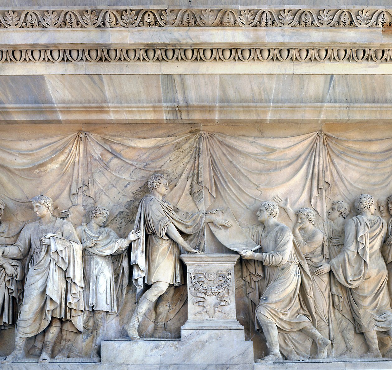 Het Congres van Praag, detail van de Vredesboog, Milaan, Italië door Italian School