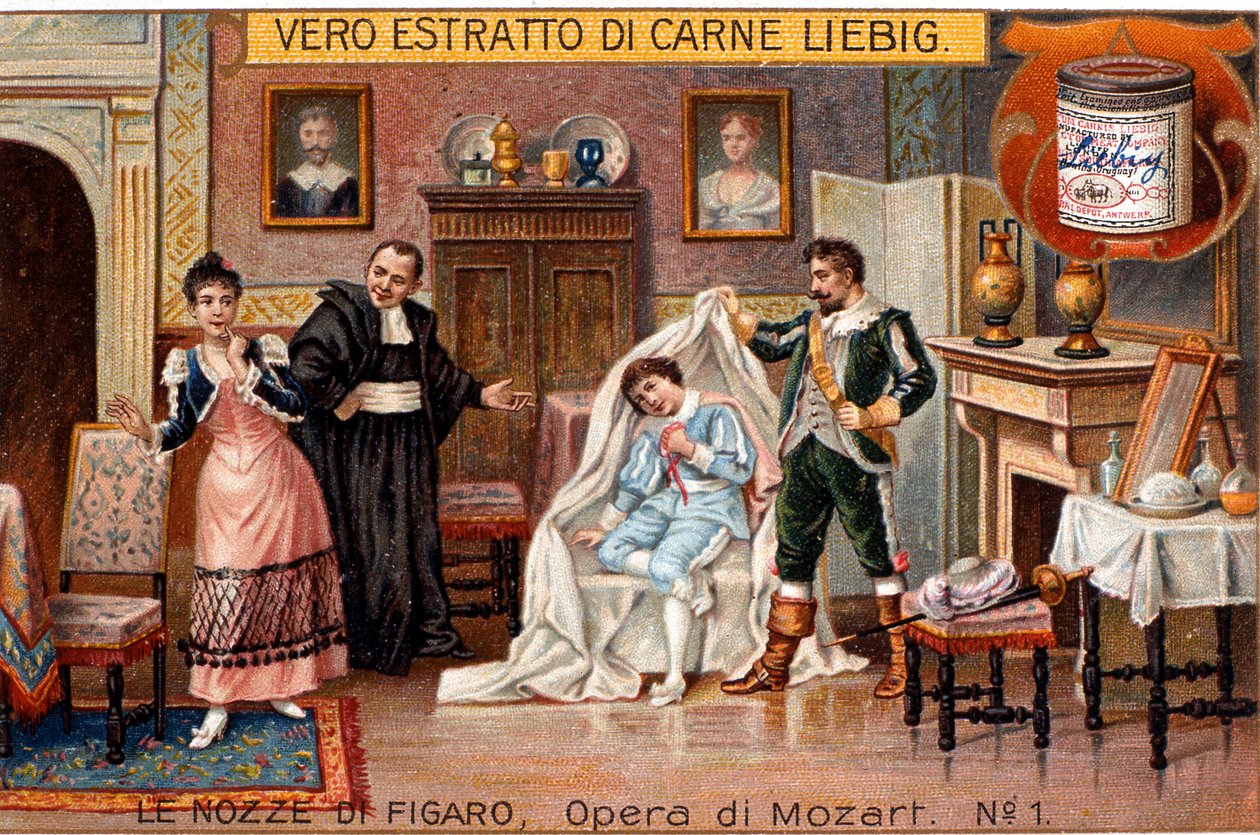 De Ontmaskering van Cherubino, scène uit "De Bruiloft van Figaro" door Wolfgang Amadeus Mozart door Italian School
