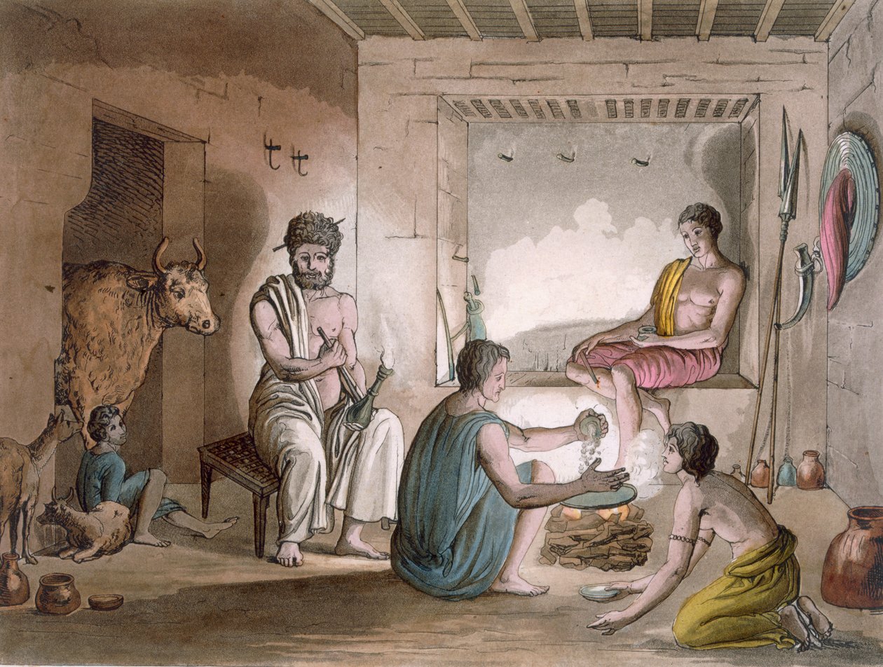 De Hazorta-stam van Abessinië die in uit rotsen gehouwen huizen woont, ca. 1820-30 door Italian School