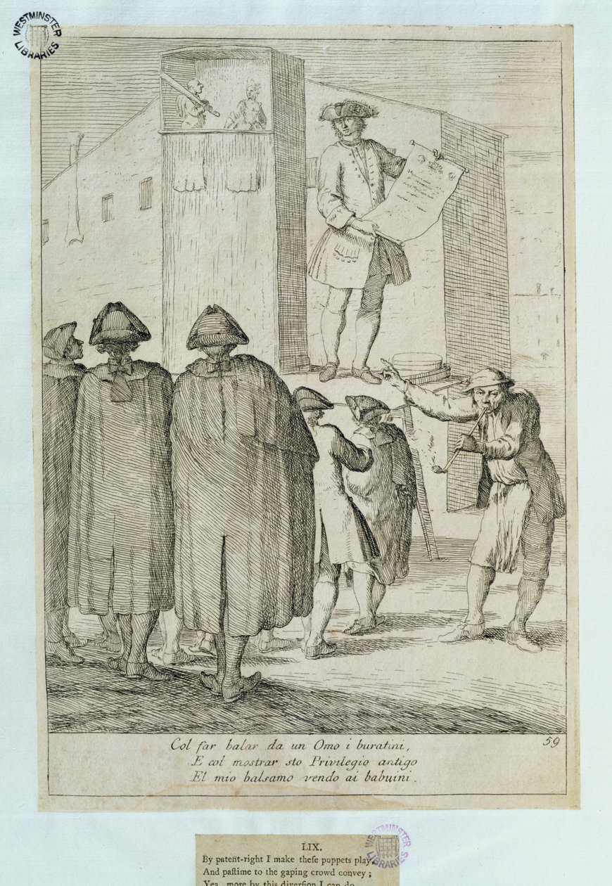 De Poppenkastspeler, 1748 door Italian School