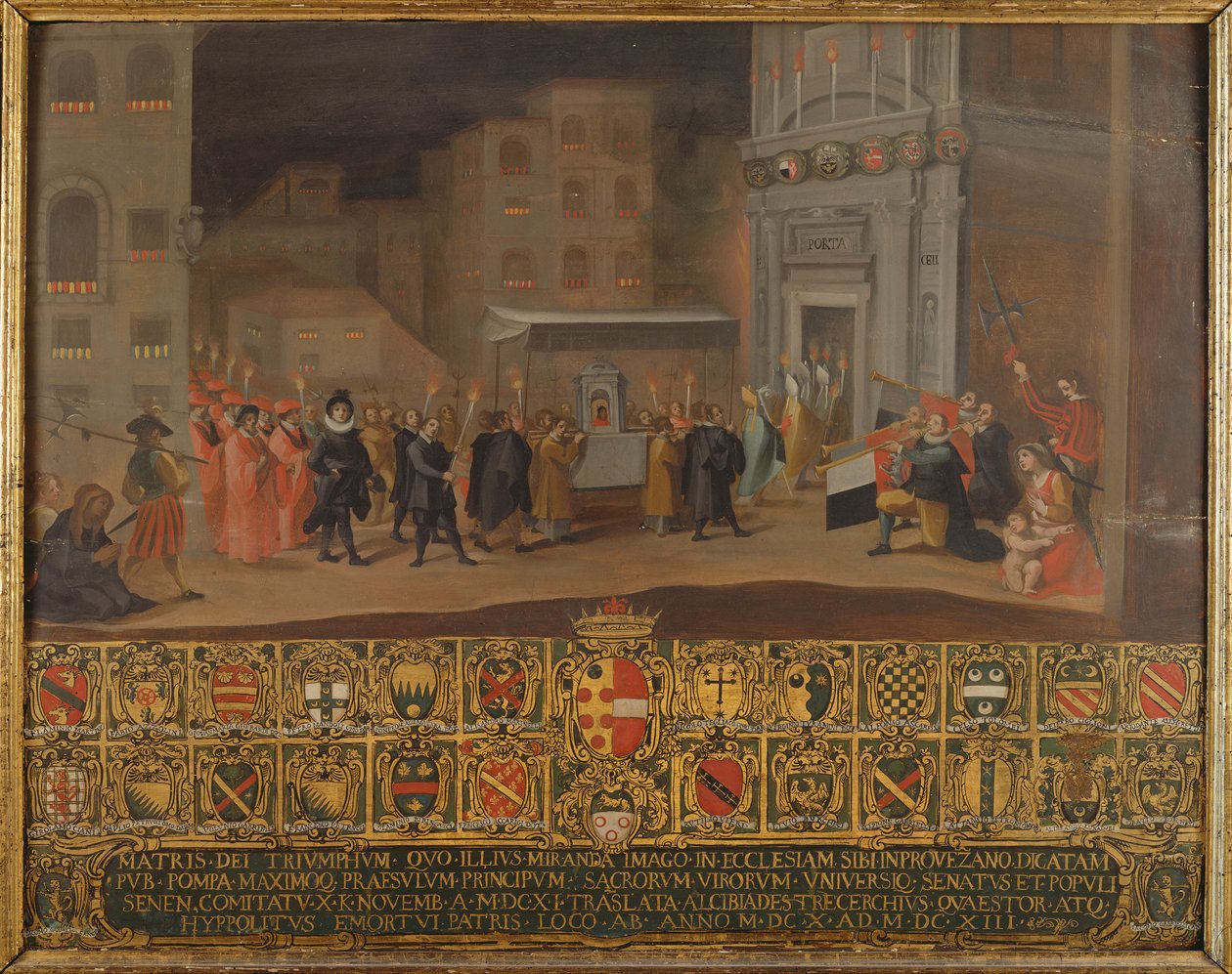 De overbrenging van de overblijfselen van de Madonna van Provenzano, 1610 door Italian School