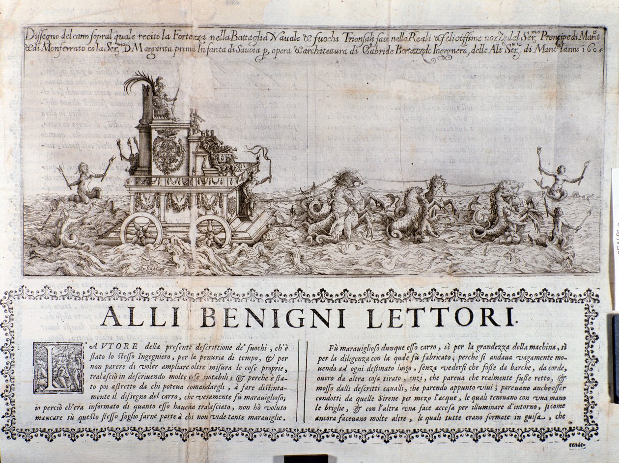 De allegorische wagen door Italian School