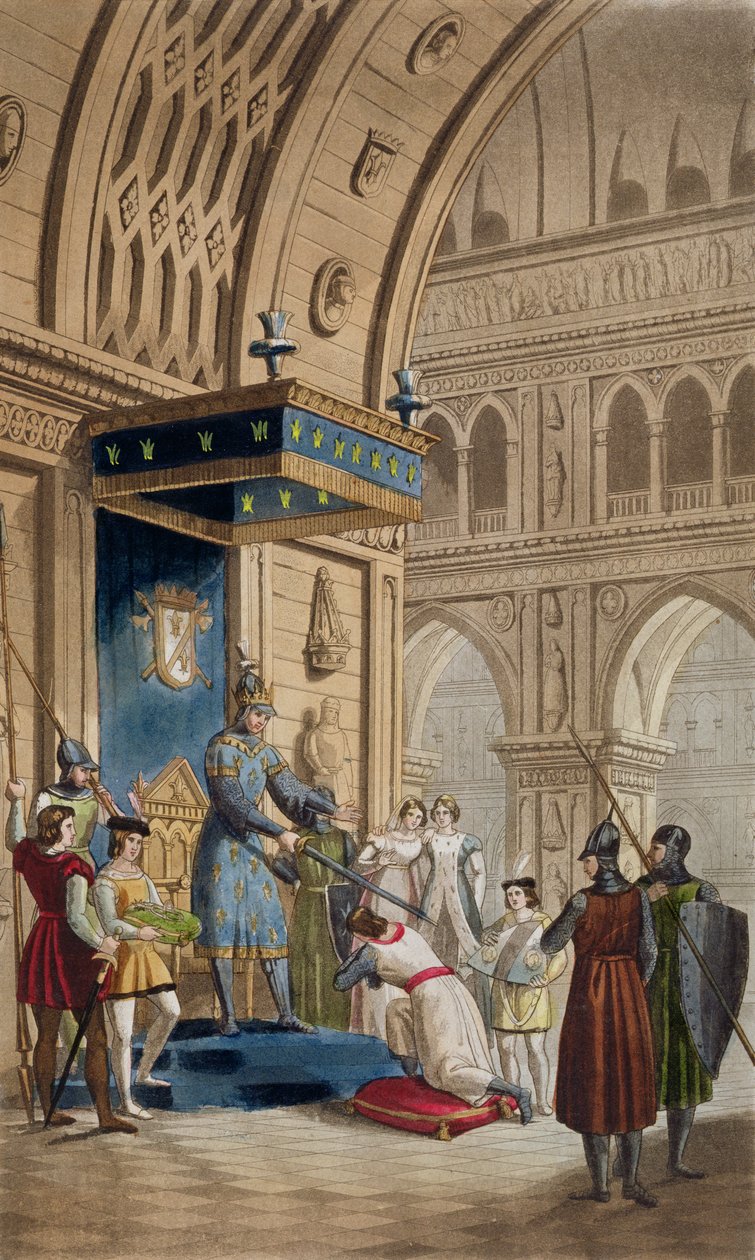 De creatie van een Tempelier, uit een manuscript van de Roman van Lancelot van het Meer door Italian School