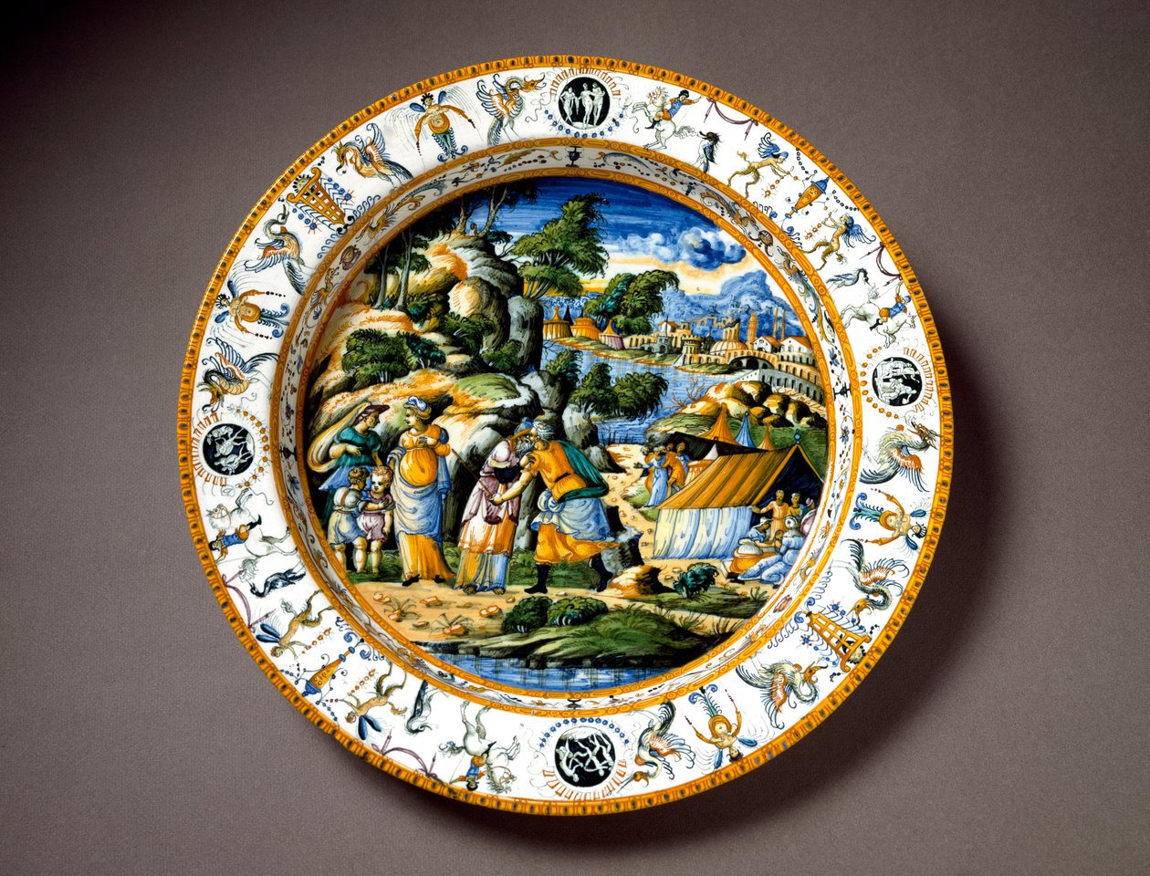 De ontmoeting van Aaron en Mozes (circa 1550) door Italian School