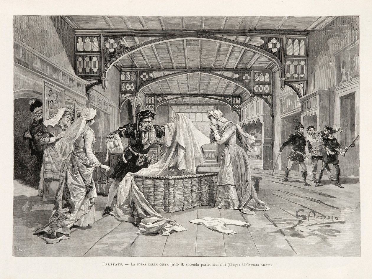 De scène van de mand (Act II, Deel Twee, Scène I) van Giuseppe Verdi