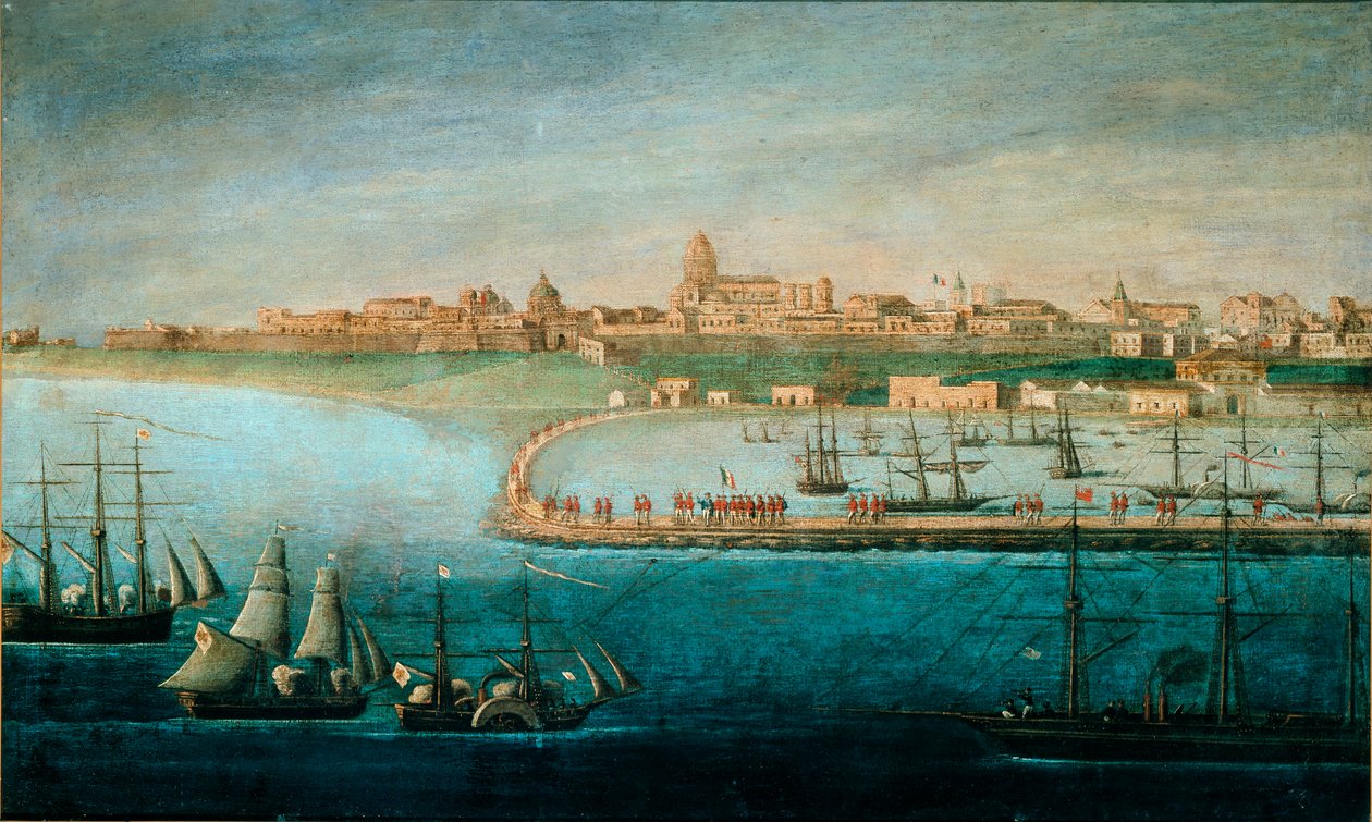 Eenheid van Italië: Expeditie van de Duizend, de landing in Marsala door Italian School