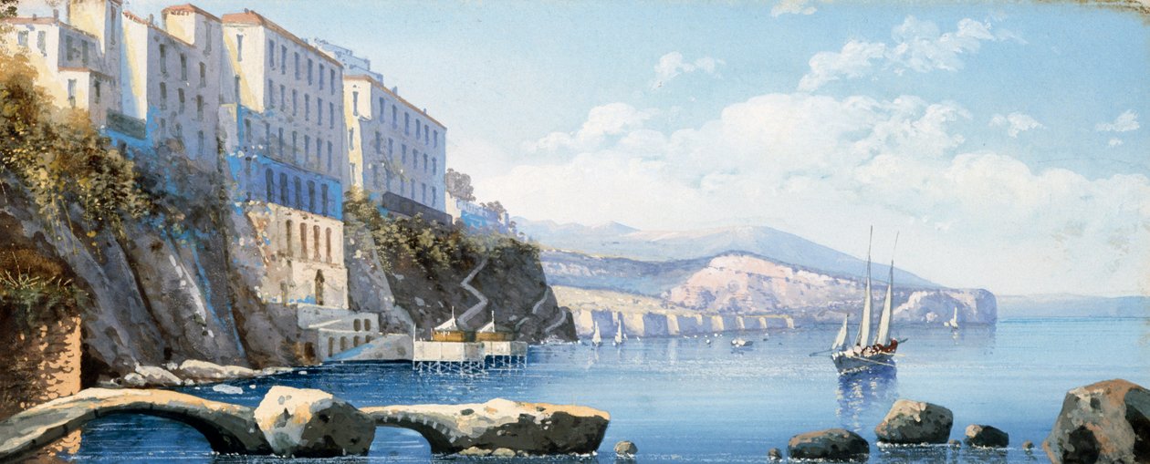 Uitzicht op Sorrento door Italian School