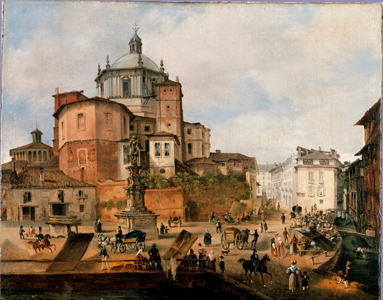 Uitzicht op het plein Vetra en de apsis van de Basiliek van San Lorenzo door Italian School