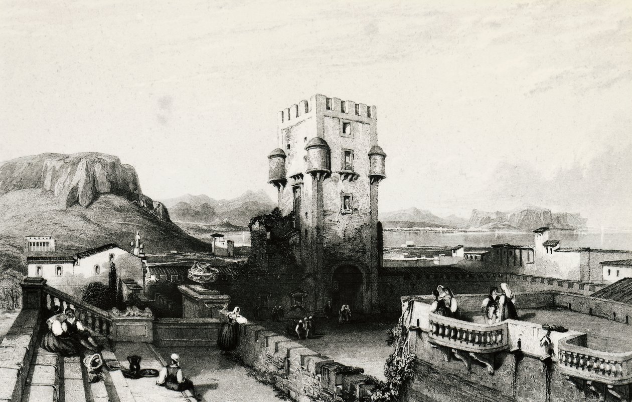 Villa Butera, Bagheria, Sicilië, gravure, Italië door Italian School