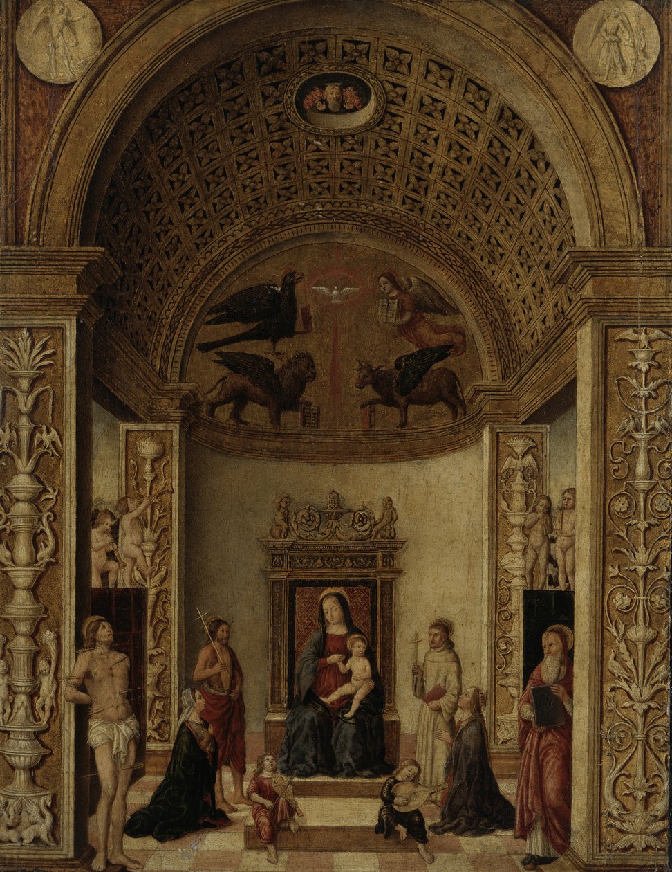 Maagd en Kind op de Troon, ca. 1500-20 door Italian School