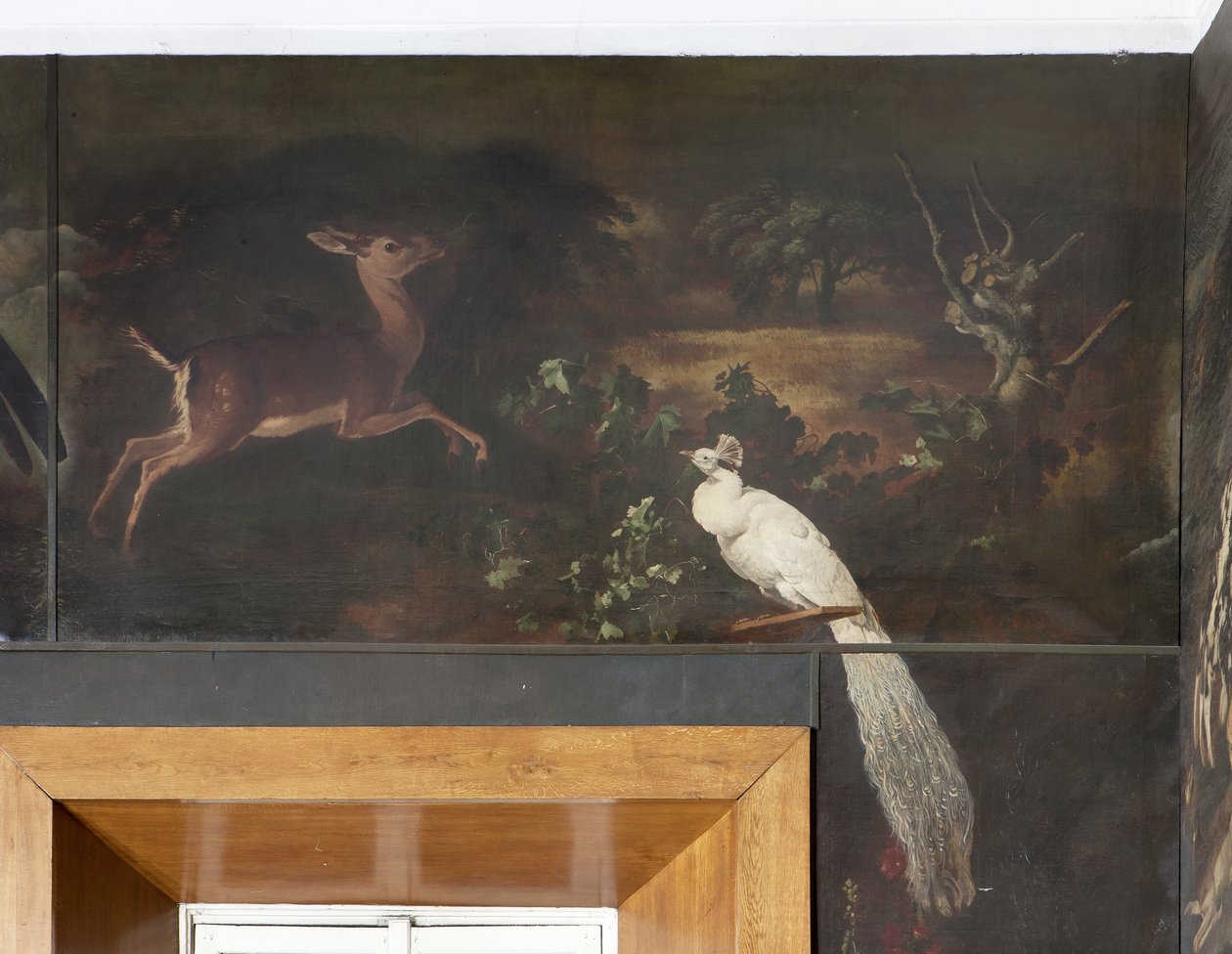 Witte pauw en ree, Mythe van Orpheus door Italian School