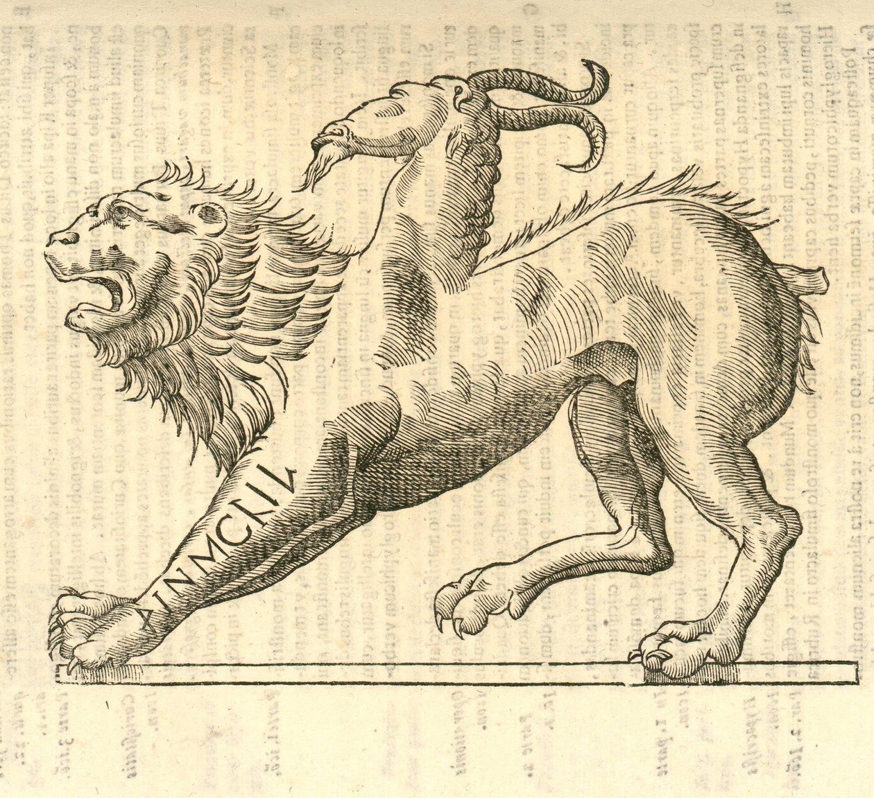 Illustratie van Monstrosae cuiusdam Chimaerae uit Aldrovandis Geschiedenis van Monsters, 1642 door Italian School