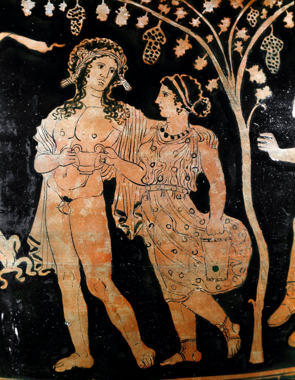 Detail van een vaas uit Ruvo in Puglia, 4e eeuw v.Chr. Museo Archeologico Nazionale Napels door Italic