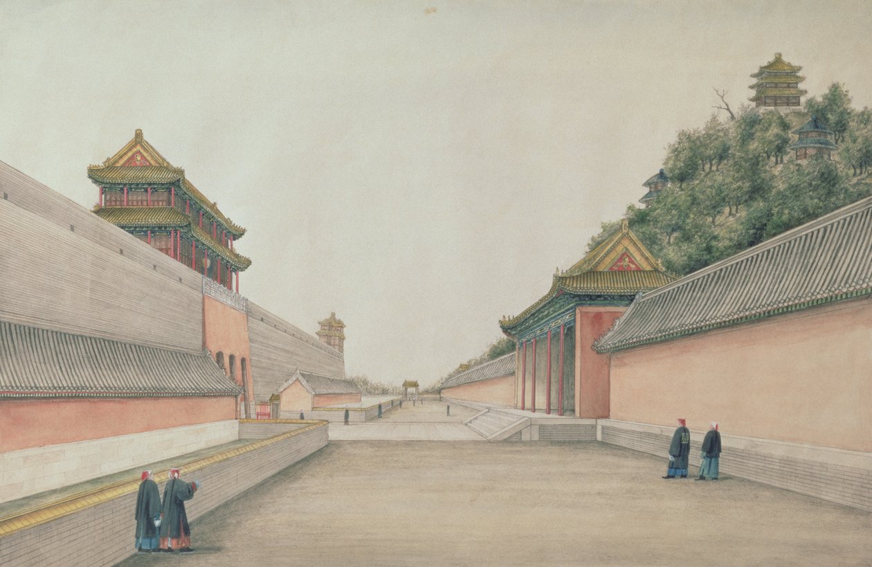 Het Keizerlijk Paleis in Peking, uit een verzameling Chinese schetsen, 1804-06 door Ivan Alexandrov