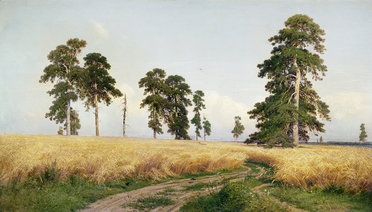 Het tarweveld door Ivan Ivanovich Shishkin