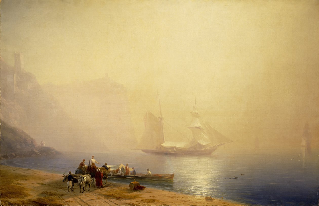 Ochtend aan de kust van de zee, Sudak, 1856 door Ivan Konstantinovich Aivazovsky